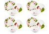 Four identical sets of Christmas-themed dinnerware, each containing a large plate, a small plate, and a bowl, arranged in a grid. Anteprima dell’immagine prodotto