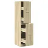 A tall, narrow cabinet with two sections, each with an open door revealing shelves and drawers. Anteprima dell’immagine prodotto