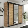 KIER FURNITURE Armoire coulissante avec miroir, Chêne Craft Voir les images du produit 1