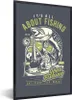 MuchoWow® MuchoWow® Gerahmtes Poster Fisch - Boot - Rute - Produktbild-Vorschau 1