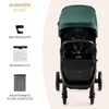 A stroller with accessories displayed next to it. Produktbild-Vorschau