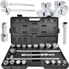 A set of tools, including sockets and a ratchet, laid out on a white background. Anteprima dell’immagine prodotto