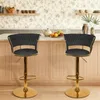4er Set Barhocker mit Lehne aus Samt 360° drehbar Produktbild-Vorschau 4