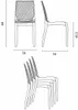 Technical drawings and dimensions of stackable chairs. Anteprima dell’immagine prodotto