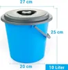3er Set  10L Eimer mit Deckel Plastik Kunststoff Futter Produktbild-Vorschau 2
