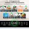 A graphic displaying different cleaning programs for a dishwasher, with icons and text descriptions. Produktbild-Vorschau