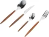 Besteckset 16-teilig Stahl silber Holzoptik für 4 Personen Produktbild-Vorschau 6