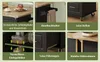Grote, mobiele keukentafel, 137x43(76)x92 cm, eikenhout, Productafbeelding-voorbeeld 6