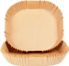 Two square paper liners for an air fryer are stacked on top of each other against a white background. Podgląd zdjęcia produktu