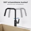 Küchenarmatur Schwarz U-Form Ausziehbar 304 Edelstahl, Produktbild-Vorschau 7