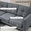 HOMCOM Ecksofa Couch mit Umkehrbar Chaiselongue Sofa L Form Produktbild-Vorschau 4