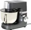 A gray kitchen mixer with a stainless steel bowl is shown against a white background. Produktbild-Vorschau
