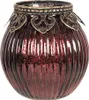 Clayre & Eef Teelichthalter Ø 9x9 cm Rot Goldfarbig Glas Produktbild-Vorschau 1