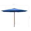 vidaXL Parasol avec mât en bois 350 cm bleu Voir les images du produit 9