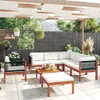 Möbel 8-tlg. Garten-Lounge-Set mit Kissen Cremeweiß Produktbild-Vorschau 1