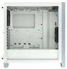 The interior of a white PC case is shown from the front. Voir les images du produit