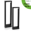 Two black rectangular outdoor lamps are shown against a white background, with a green circle containing text in the upper right corner. Anteprima dell’immagine prodotto