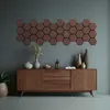 Homestyle4u Wandpaneel 4er Set Akustikpaneele Braun Walnuss Produktbild-Vorschau 15
