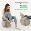 Geflochtener Samt-Pouf 53 cm NILO Staubbeige Produktbild-Vorschau 7
