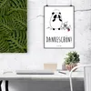 Mr. & Mrs. Panda Bild Panda Dankeschön DIN A3 - Weiß - Produktbild-Vorschau 2