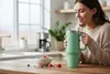 LS-LebenStil XL Edelstahl Trinkbecher Grün 1200ml mit Griff Produktbild-Vorschau 10