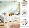 CDGlobal Kinderbett Bodenbett Holzbett mit Rausfallschutz Produktbild-Vorschau 4