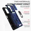 A disassembled phone case with various features highlighted by text overlays. Produktbild-Vorschau