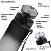 Trinkflasche 650ml Sport PET PP PE 7x24cm schwarz weiß Produktbild-Vorschau 3