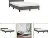 The Living Store Bettgestell mit Kopfteil Grau 120x190 cm Produktbild-Vorschau 1