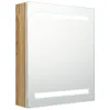 vidaXL LED-Bad-Spiegelschrank Weiß und Eichen-Optik Produktbild-Vorschau 1