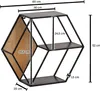 WOHNLING Wandregal 60x52x20 cm Mango Massivholz / Metall Produktbild-Vorschau 7