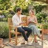 Outsunny Gartenbank 2-Sitzer Wetterfest Holzbank mit Produktbild-Vorschau 2