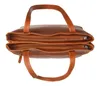 A top-down view of a brown leather shopper bag. Produktbild-Vorschau