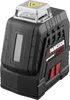 A black and silver laser level tool with a yellow warning symbol on top. Produktbild-Vorschau