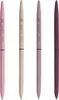 Four slim pens in different pastel shades are arranged vertically against a white background. Voir les images du produit