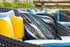 MuchoWow® Outdoor Kissen - Marmor - Gold - Blau - Glitter - Produktbild-Vorschau 4