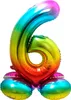 Stehender Folienballon Zahlen 28"/72cm | Rainbow Zahl: 6 Produktbild-Vorschau 1