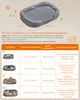 A size chart for dog beds with images of dogs in different sizes of beds. Náhled obrázku produktu