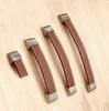 Zestaw 4 skórzanych uchwytów (192 mm, brązowy, metalowa Podgląd zdjęcia produktu 3