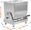 A stainless steel meat mixer with dimensions indicated. Náhled obrázku produktu