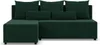 A dark green sectional sofa with multiple cushions. Produktbild-Vorschau