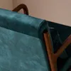 Poltrona scandinava in velluto e legno di hevea tinto noce Anteprima dell’immagine prodotto 6