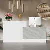 Große Empfangstheke 220x60x110cm, Weiß & Marmor-Optik, Produktbild-Vorschau 8