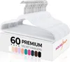 60 Kleiderbügel Samt 45 x 23,8 x 0,6 cm, weiß Produktbild-Vorschau 1