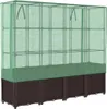 vidaXL Hochbeet mit Gewächshaus-Aufsatz Rattan-Optik Produktbild-Vorschau 6