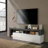 TV-Möbel mit 1 Tür & 4 Ablagen - Weiß lackiert & Produktbild-Vorschau 12