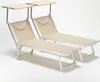 Two beige and silver lounge chairs with sunshades are shown against a white background. Produktbild-Vorschau
