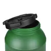 A close-up shot of a green plastic barrel with its black lid slightly ajar, set against a white background. Produktbild-Vorschau