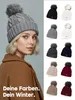 Damen Strickmütze mit Fleecefutter und Kunstfell Bommel Produktbild-Vorschau 4
