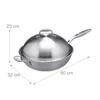 Relaxdays Wok, średnica 32 cm, stal nierdzewna bez powłoki, Podgląd zdjęcia produktu 4